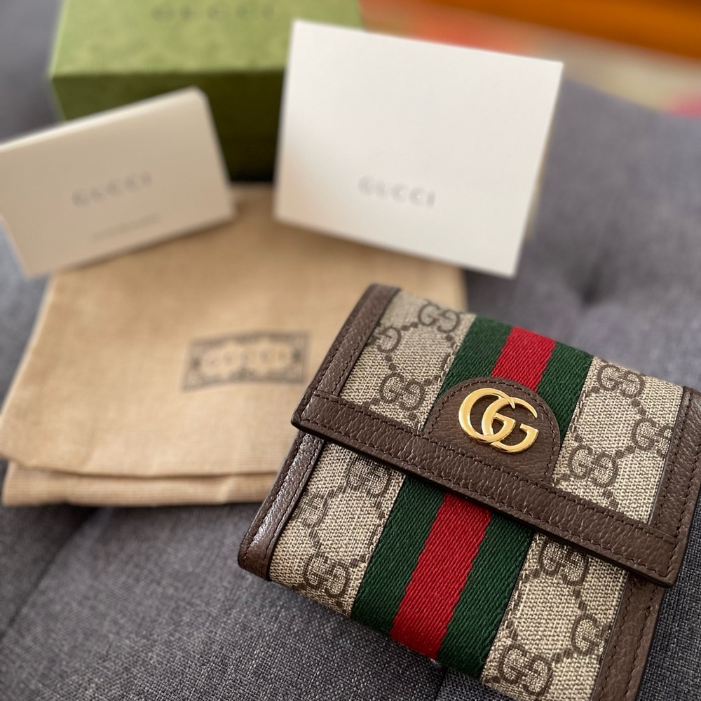GUCCI OPHIDIA French flap wallet